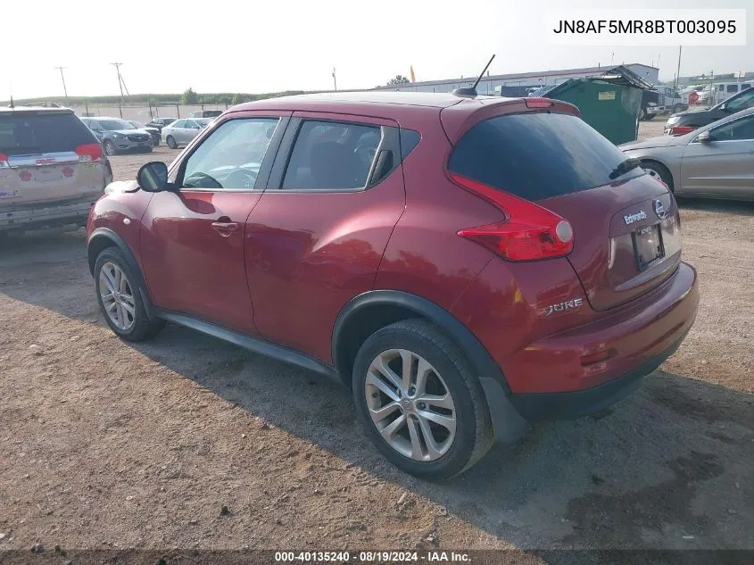 2011 Nissan Juke Sv VIN: JN8AF5MR8BT003095 Lot: 40135240