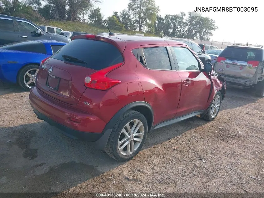 2011 Nissan Juke Sv VIN: JN8AF5MR8BT003095 Lot: 40135240