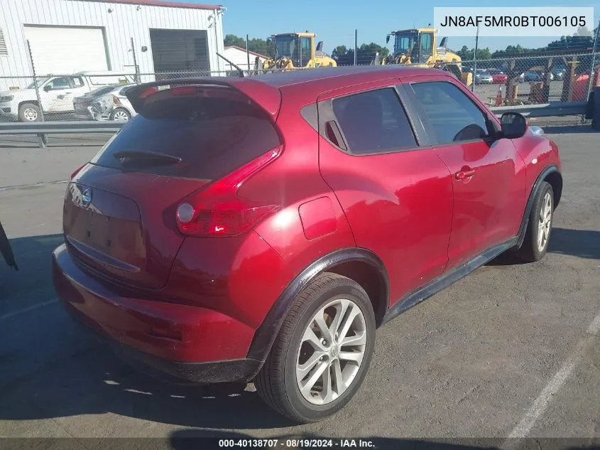 2011 Nissan Juke S VIN: JN8AF5MR0BT006105 Lot: 40138707