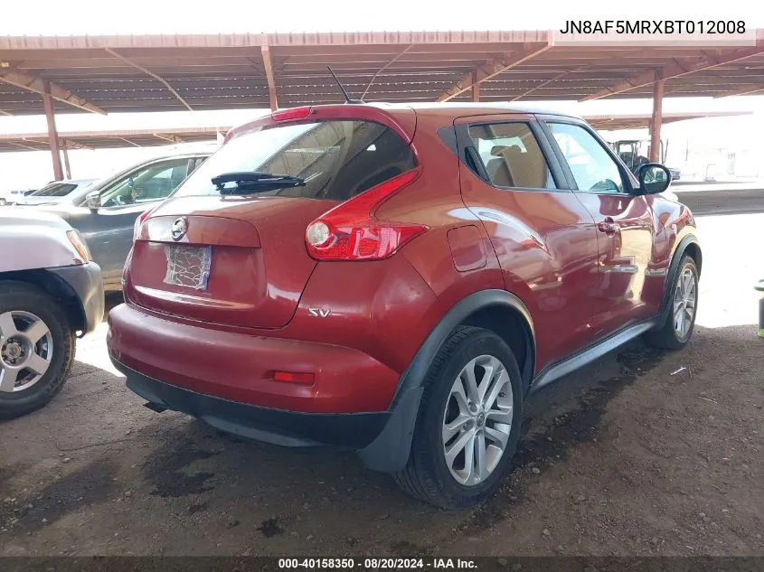 2011 Nissan Juke Sv VIN: JN8AF5MRXBT012008 Lot: 40158350