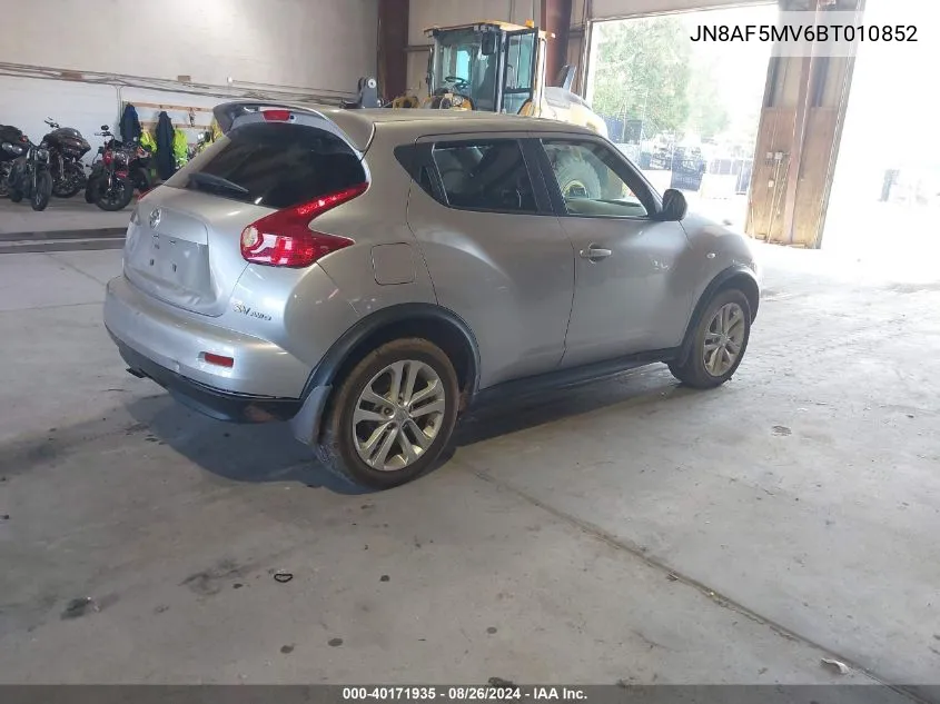 2011 Nissan Juke Sv VIN: JN8AF5MV6BT010852 Lot: 40171935