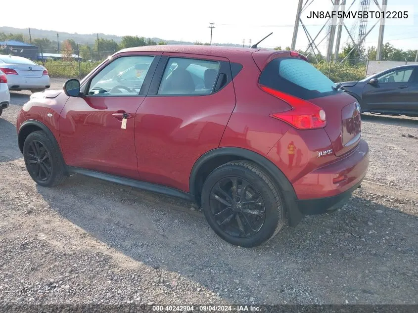 2011 Nissan Juke S VIN: JN8AF5MV5BT012205 Lot: 40242904