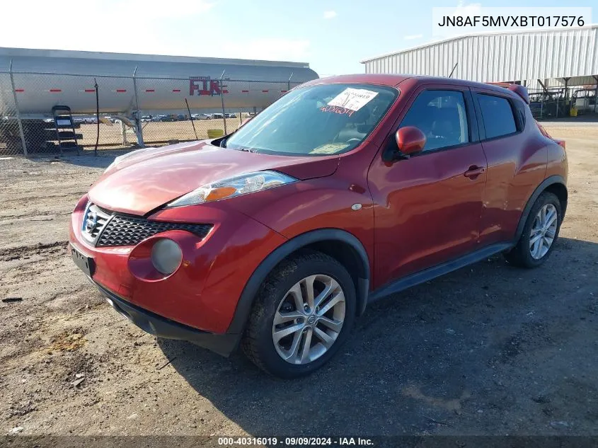 2011 Nissan Juke Sl VIN: JN8AF5MVXBT017576 Lot: 40316019