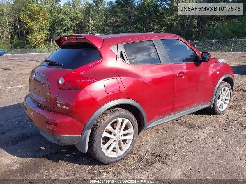 2011 Nissan Juke Sl VIN: JN8AF5MVXBT017576 Lot: 40316019