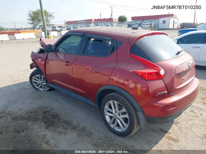 2011 Nissan Juke S/Sv/Sl VIN: JN8AF5MR7BT010250 Lot: 40318936