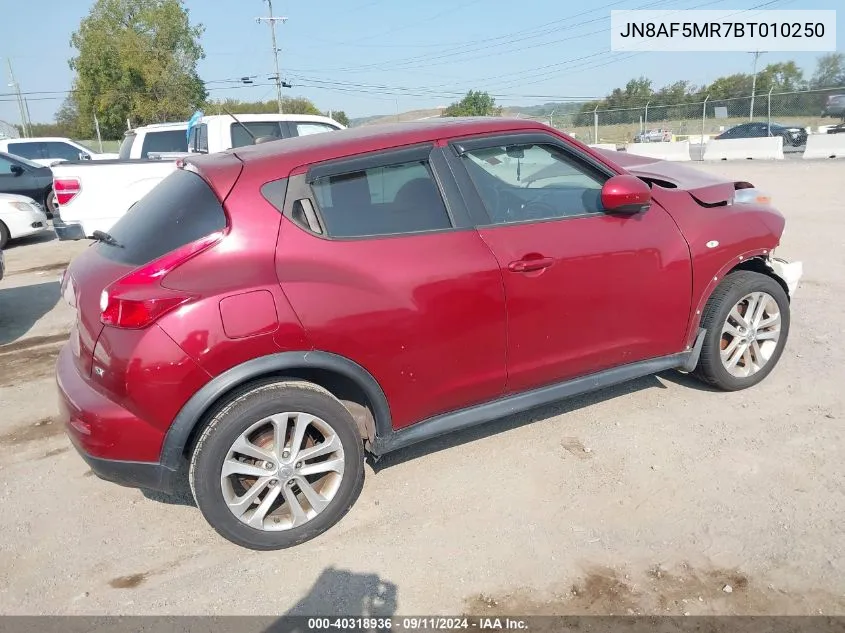 2011 Nissan Juke S/Sv/Sl VIN: JN8AF5MR7BT010250 Lot: 40318936