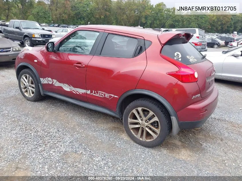 2011 Nissan Juke Sv VIN: JN8AF5MRXBT012705 Lot: 40376260