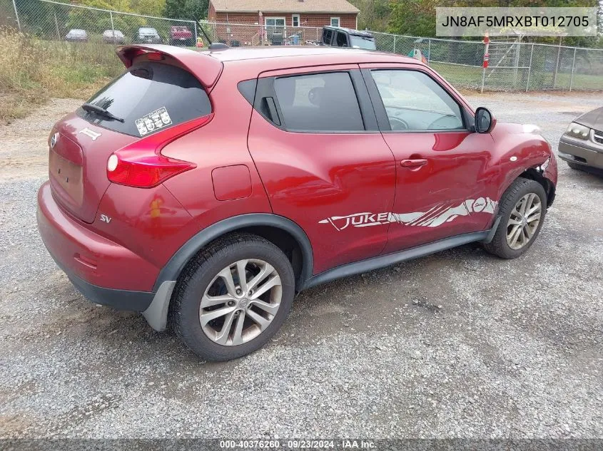 2011 Nissan Juke Sv VIN: JN8AF5MRXBT012705 Lot: 40376260