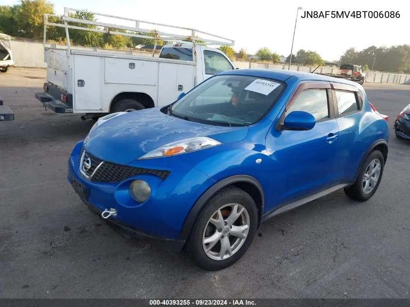 2011 Nissan Juke S VIN: JN8AF5MV4BT006086 Lot: 40393255