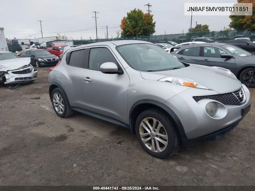 2011 Nissan Juke Sl VIN: JN8AF5MV9BT011851 Lot: 40441743