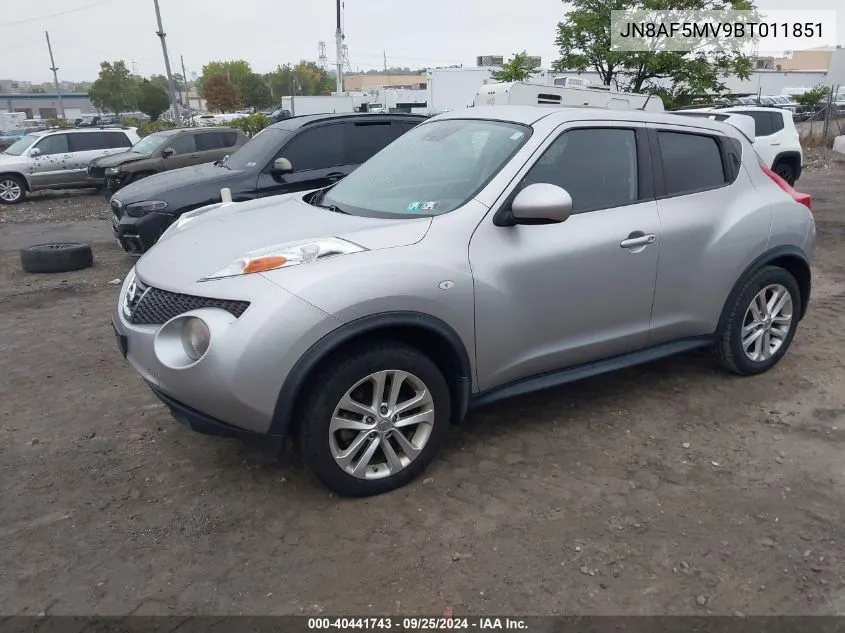 2011 Nissan Juke Sl VIN: JN8AF5MV9BT011851 Lot: 40441743