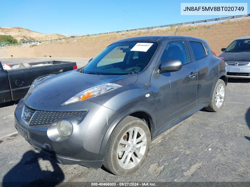 2011 Nissan Juke Sv VIN: JN8AF5MV8BT020749 Lot: 40466003