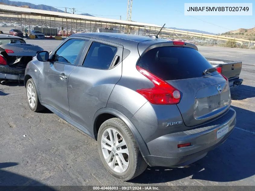 JN8AF5MV8BT020749 2011 Nissan Juke Sv