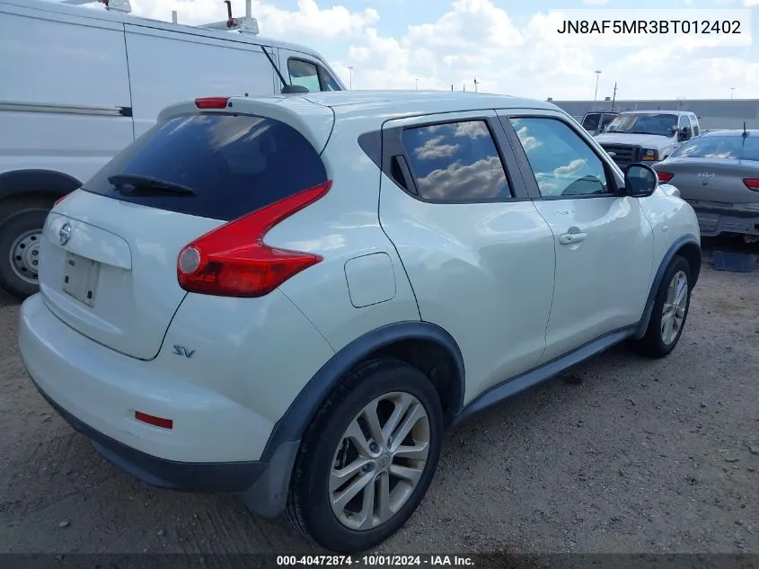 2011 Nissan Juke Sv VIN: JN8AF5MR3BT012402 Lot: 40472874