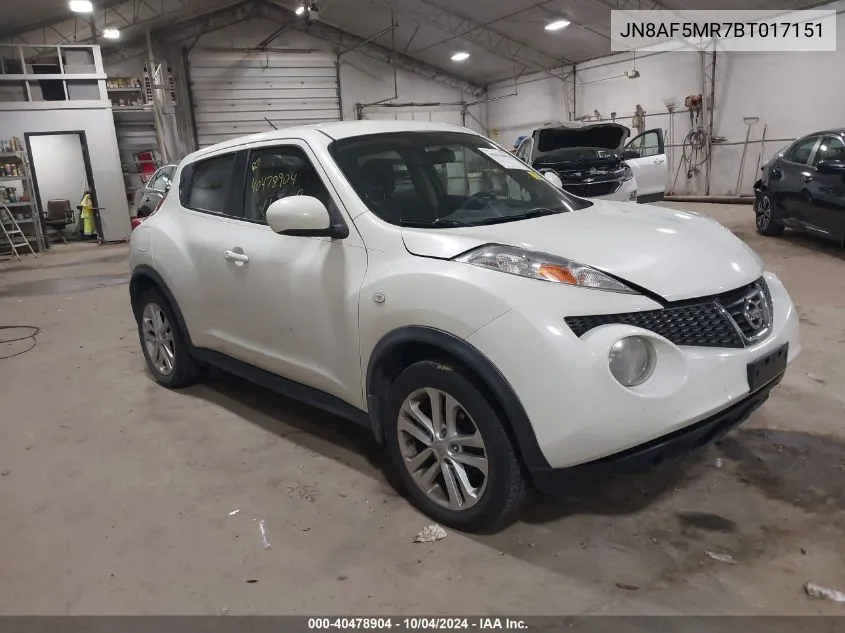 2011 Nissan Juke S VIN: JN8AF5MR7BT017151 Lot: 40478904