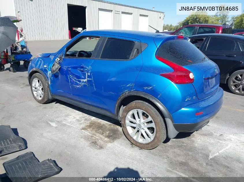 2011 Nissan Juke S VIN: JN8AF5MV0BT014685 Lot: 40486412