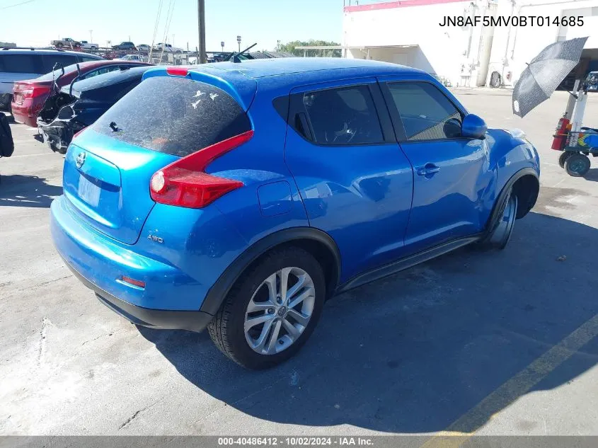 2011 Nissan Juke S VIN: JN8AF5MV0BT014685 Lot: 40486412