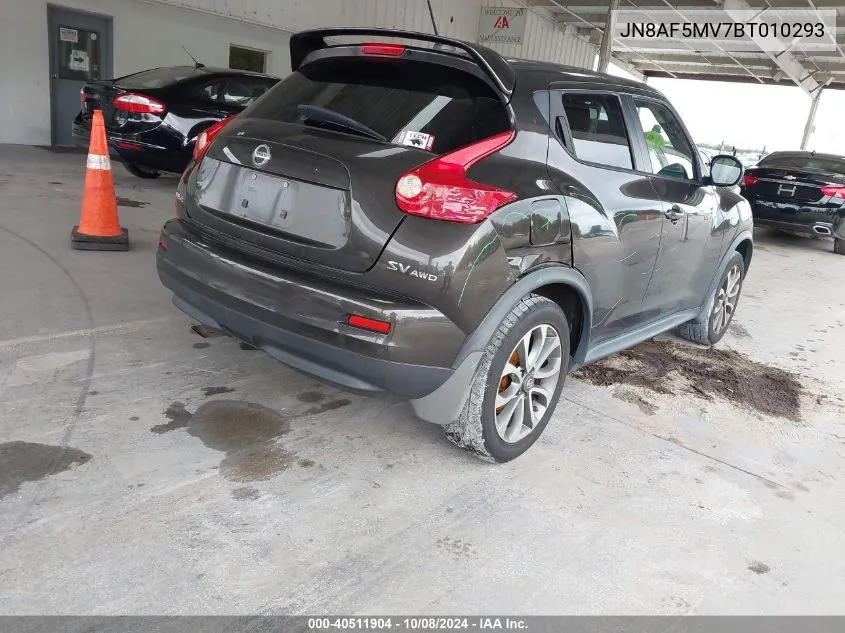 2011 Nissan Juke Sv VIN: JN8AF5MV7BT010293 Lot: 40511904