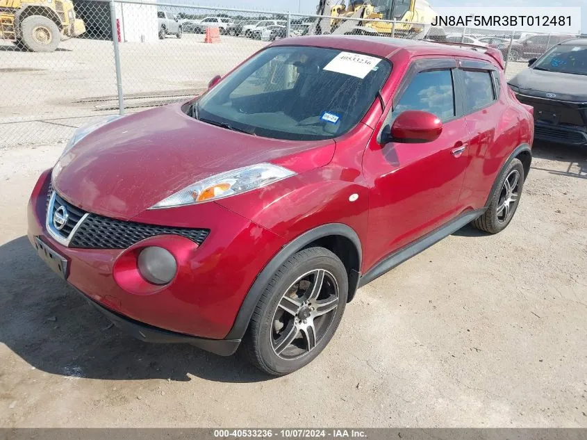 2011 Nissan Juke Sv VIN: JN8AF5MR3BT012481 Lot: 40533236