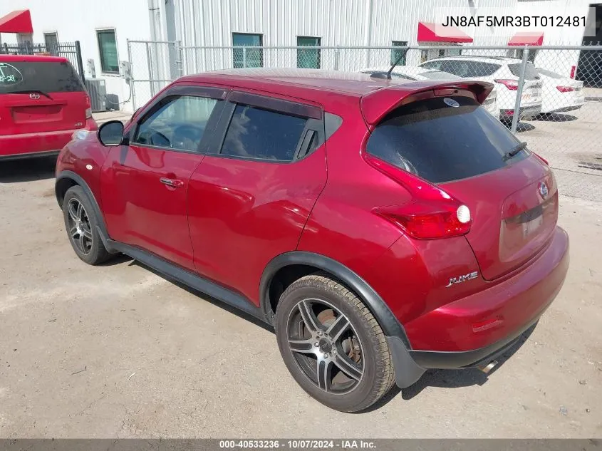 2011 Nissan Juke Sv VIN: JN8AF5MR3BT012481 Lot: 40533236