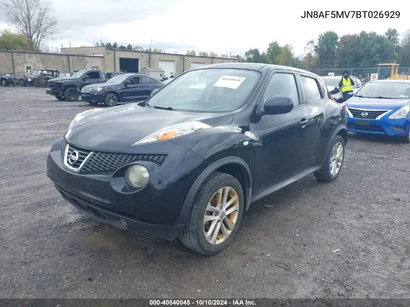 2011 Nissan Juke Sl VIN: JN8AF5MV7BT026929 Lot: 40540045