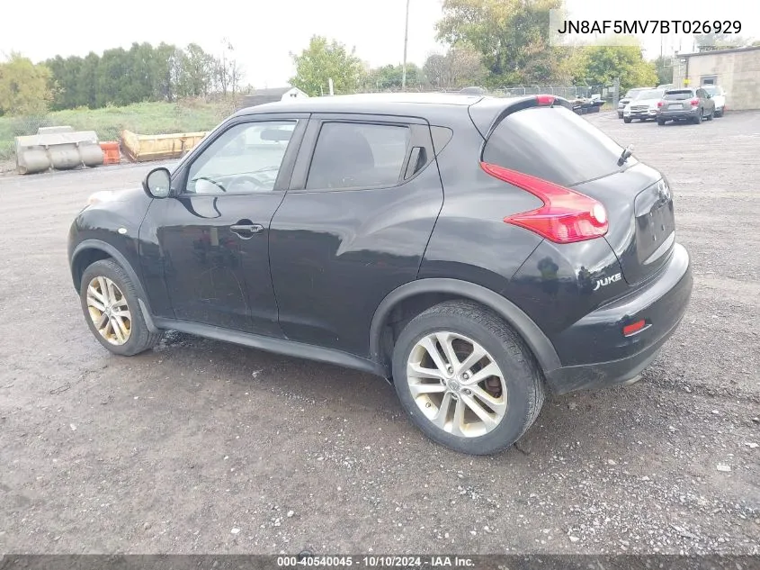 2011 Nissan Juke Sl VIN: JN8AF5MV7BT026929 Lot: 40540045