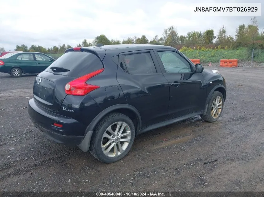 2011 Nissan Juke Sl VIN: JN8AF5MV7BT026929 Lot: 40540045