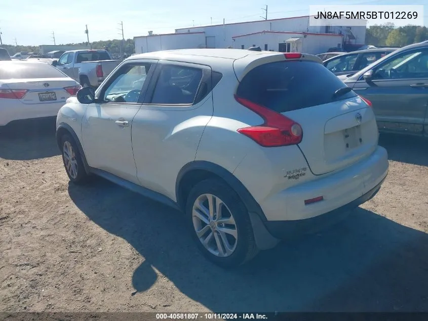 2011 Nissan Juke Sl VIN: JN8AF5MR5BT012269 Lot: 40581807