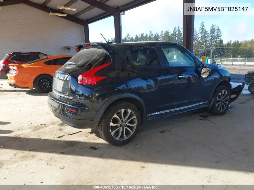 2011 Nissan Juke Sl VIN: JN8AF5MV5BT025147 Lot: 40612788