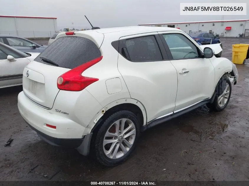 2011 Nissan Juke Sv VIN: JN8AF5MV8BT026549 Lot: 40708267