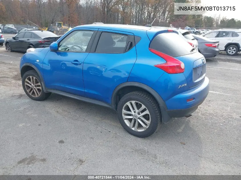 2011 Nissan Juke Sv VIN: JN8AF5MV0BT013715 Lot: 40721544