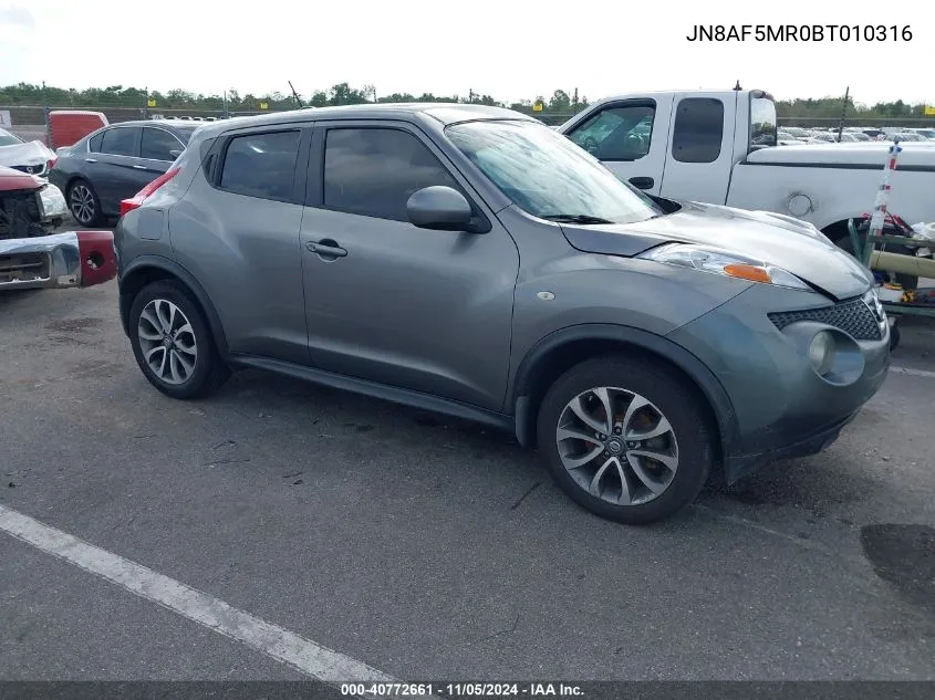 2011 Nissan Juke Sl VIN: JN8AF5MR0BT010316 Lot: 40772661