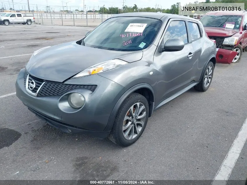 2011 Nissan Juke Sl VIN: JN8AF5MR0BT010316 Lot: 40772661