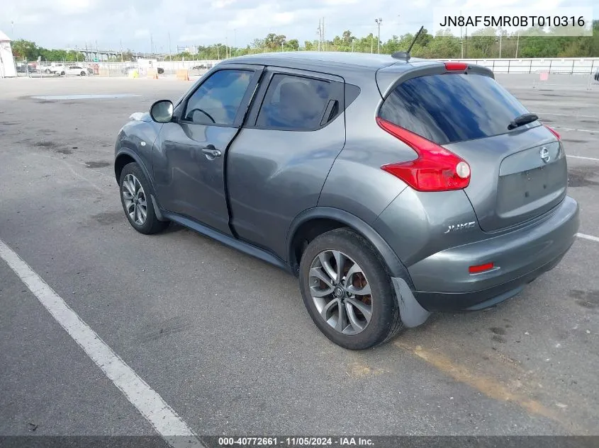 2011 Nissan Juke Sl VIN: JN8AF5MR0BT010316 Lot: 40772661