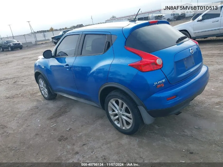 2011 Nissan Juke Sv VIN: JN8AF5MV6BT010513 Lot: 40798134