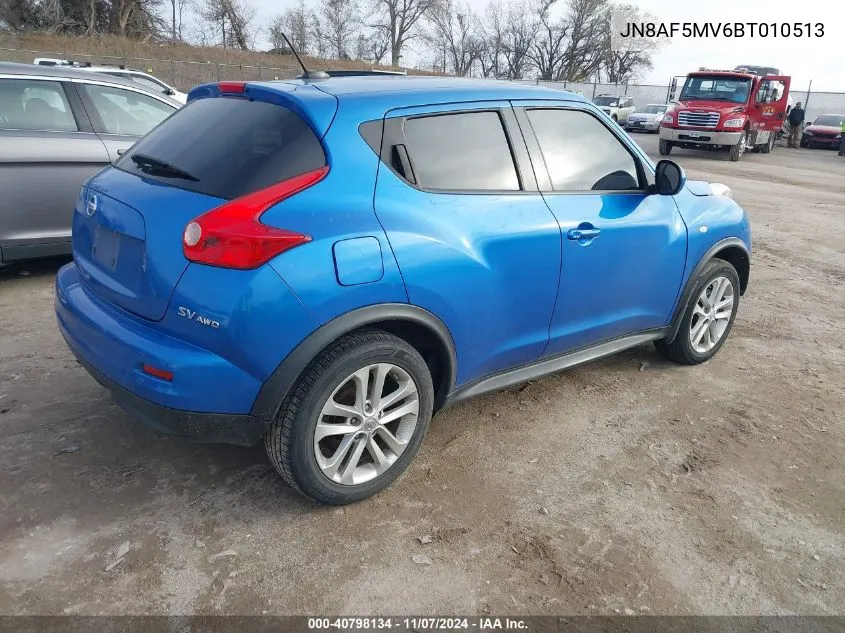 2011 Nissan Juke Sv VIN: JN8AF5MV6BT010513 Lot: 40798134