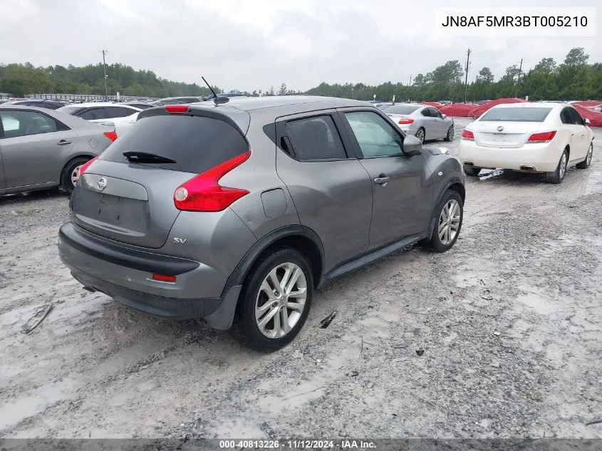 2011 Nissan Juke Sv VIN: JN8AF5MR3BT005210 Lot: 40813226