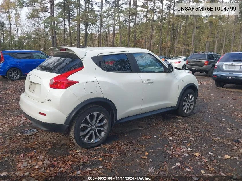 2011 Nissan Juke S/Sv/Sl VIN: JN8AF5MR5BT004799 Lot: 40832108