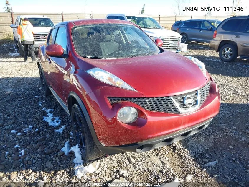 2012 Nissan Juke S/Sv/Sl VIN: JN8AF5MV1CT111346 Lot: 12130885