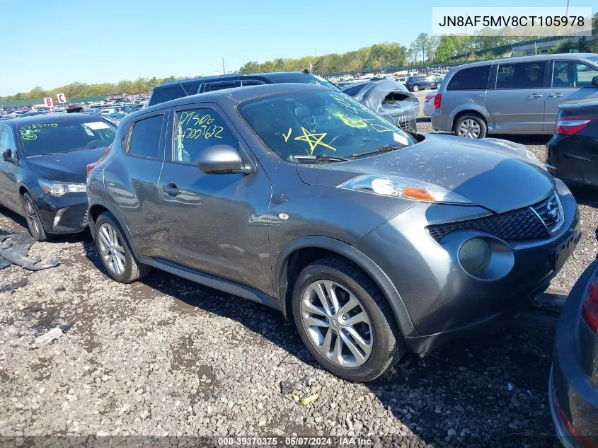 2012 Nissan Juke Sl VIN: JN8AF5MV8CT105978 Lot: 39370375