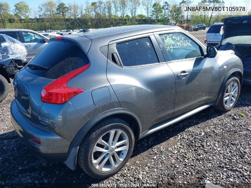 2012 Nissan Juke Sl VIN: JN8AF5MV8CT105978 Lot: 39370375