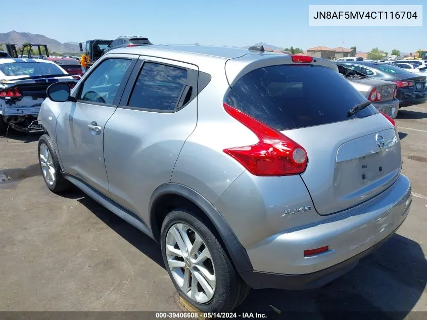 2012 Nissan Juke Sl VIN: JN8AF5MV4CT116704 Lot: 39406608