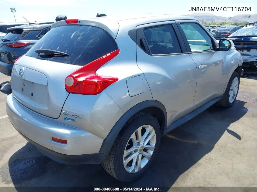 JN8AF5MV4CT116704 2012 Nissan Juke Sl