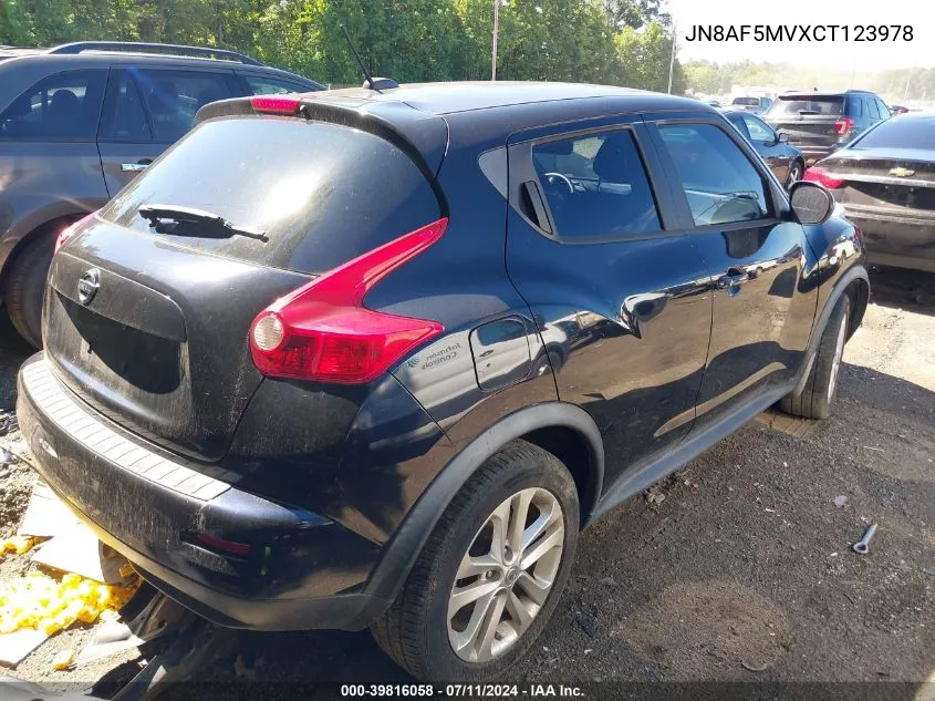 2012 Nissan Juke Sv VIN: JN8AF5MVXCT123978 Lot: 39816058