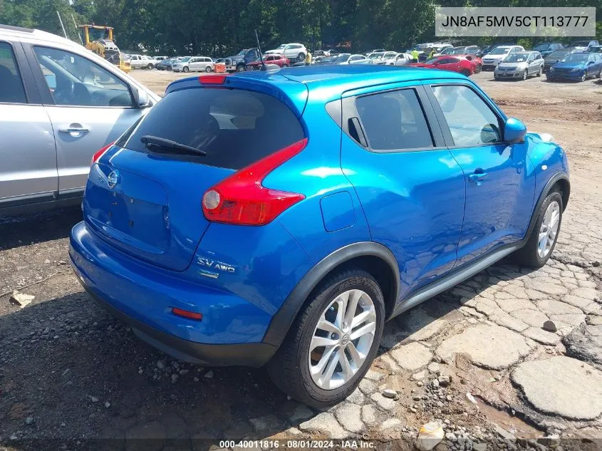 JN8AF5MV5CT113777 2012 Nissan Juke Sv