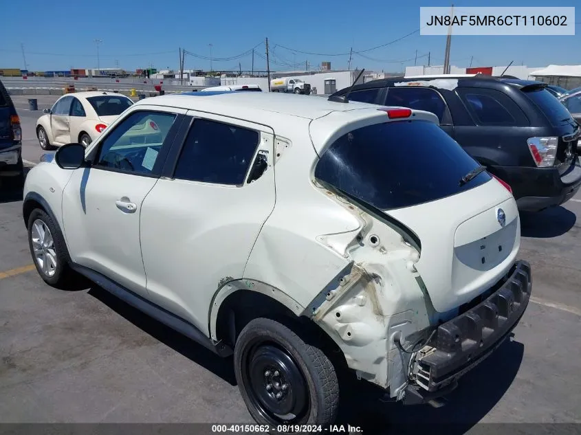 2012 Nissan Juke Sv VIN: JN8AF5MR6CT110602 Lot: 40150662