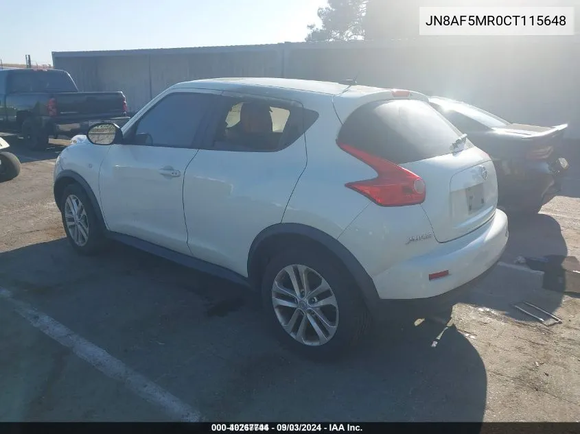 JN8AF5MR0CT115648 2012 Nissan Juke Sv