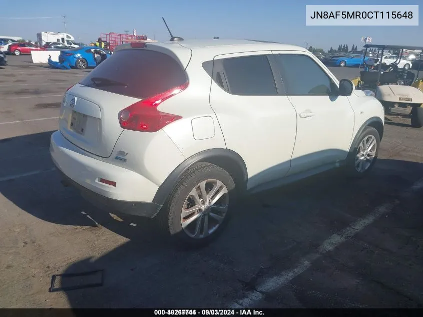 JN8AF5MR0CT115648 2012 Nissan Juke Sv