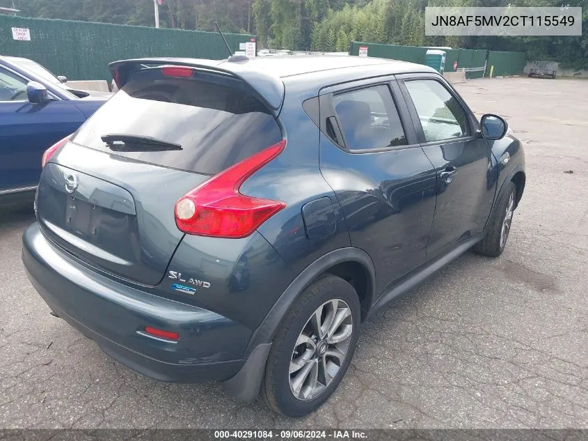 2012 Nissan Juke S/Sv/Sl VIN: JN8AF5MV2CT115549 Lot: 40291084