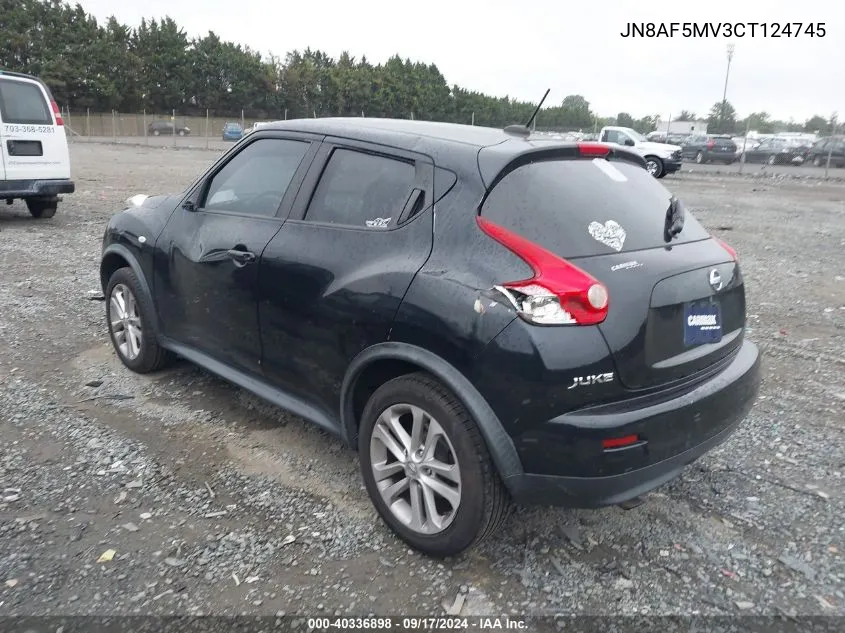 2012 Nissan Juke S/Sv/Sl VIN: JN8AF5MV3CT124745 Lot: 40336898